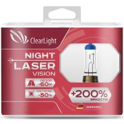 Галогеновые лампы Clearlight H4 12V 60/55w Night Laser Vision +200% Light 2шт