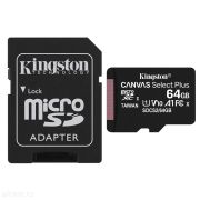 Карта памяти micro SDXC 64Gb Kingston 100mb/s class 10  +Адаптер (870531)